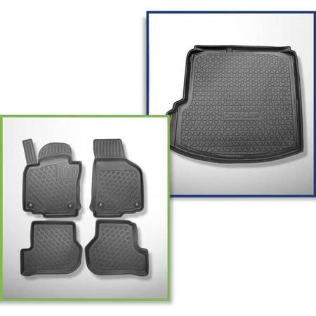 Conjunto: tapetes TPE + protetor de porta-malas para Volkswagen Jetta 1K Sedan (08.2005-2011) - Aristar - Cool liner - sem compartimento direito