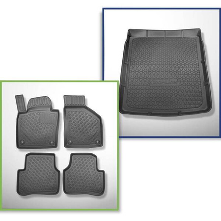 Conjunto: tapetes TPE + protetor de porta-malas para Volkswagen Passat B7 Sedan (09.2010-11.2014) - Aristar - Cool liner