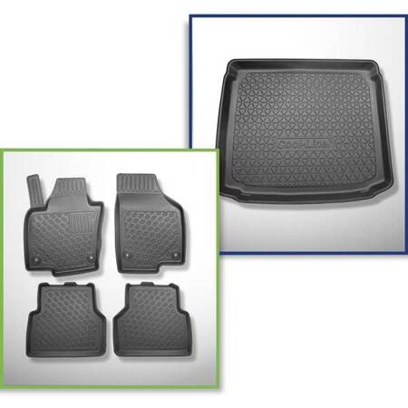 Conjunto: tapetes TPE + protetor de porta-malas para Volkswagen Tiguan I SUV (07.2007-04.2016) - Aristar - Cool liner - parte inferior do porta-malas; com conjunto de reparação