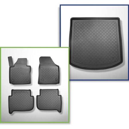 Conjunto: tapetes TPE + protetor de porta-malas para Volkswagen Touran I Minivan (03.2003-08.2015) - Aristar - Guardliner - 5 lugares; sem terceira fileira