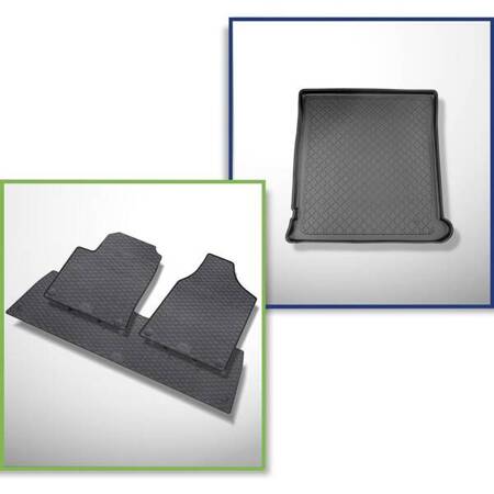 Conjunto: tapetes de borracha + protetor de porta-malas para Ford Galaxy I Minivan (1995-05.2006) - Guardliner - 5/7 lugares; terceira fileira de assentos removidos