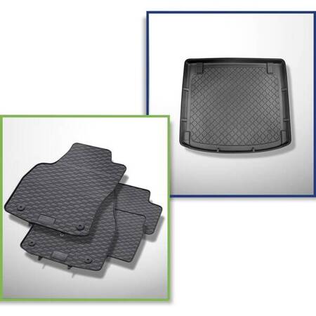 Conjunto: tapetes de borracha + protetor de porta-malas para Opel Astra H Caravan (2004-08.2010) - Guardliner