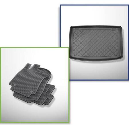 Conjunto: tapetes de borracha + protetor de porta-malas para Renault Clio IV Hatchback (10.2012-08.2019) - Guardliner