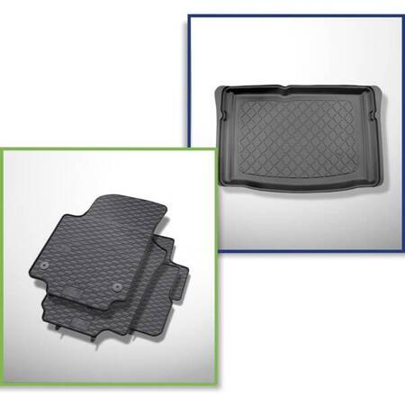 Conjunto: tapetes de borracha + protetor de porta-malas para Skoda Citigo Hatchback (10.2011-2019) - Guardliner - parte inferior do porta-malas; não para Skoda Citigo-e IV