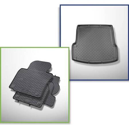 Conjunto: tapetes de borracha + protetor de porta-malas para Skoda Octavia II 1Z Liftback (03.2004-01.2013) - Guardliner