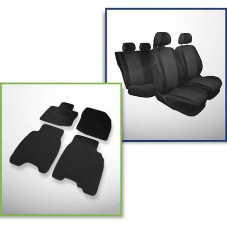 Conjunto: tapetes de feltro (3 portas, 5 portas) + capas feitas sob medida para Honda Civic VIII Coupé, Hatchback, Sedan (2006-2011) – Practic