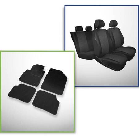 Conjunto: tapetes de feltro (5 portas) + capas feitas sob medida para Toyota Yaris I Hatchback, Sedan (1999-2005) – Practic