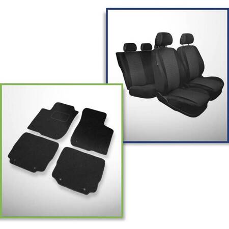 Conjunto: tapetes de feltro + capas feitas sob medida para Audi A3 8L Hatchback (1996-2003) – Practic