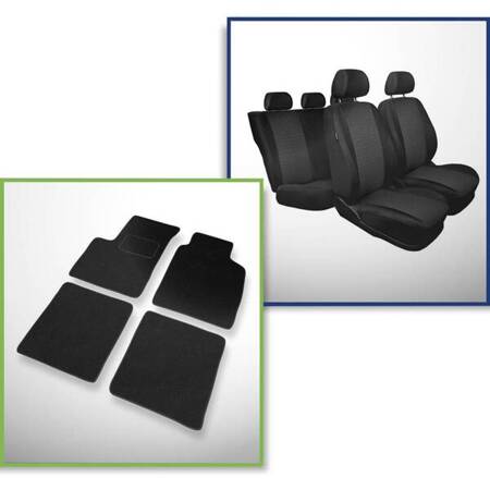 Conjunto: tapetes de feltro + capas feitas sob medida para Fiat Panda II Classic Hatchback, Van (2003-2012) – Practic