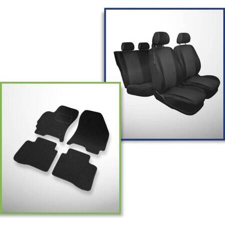 Conjunto: tapetes de feltro + capas feitas sob medida para Ford Mondeo III Hatchback, Kombi, Sedan (2000-2007) – Practic