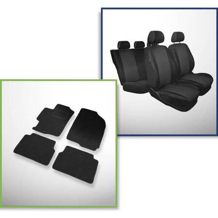 Conjunto: tapetes de feltro + capas feitas sob medida para Mazda 6 Kombi, Liftback, Sedan (2002-2008) – Practic