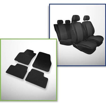 Conjunto: tapetes de feltro + capas feitas sob medida para Opel Astra H Coupé, Hatchback (2004-2012) – Practic - 5 portas