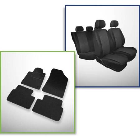 Conjunto: tapetes de feltro + capas feitas sob medida para Peugeot 407 Coupé, Sedan, SW (2004-2011) – Practic