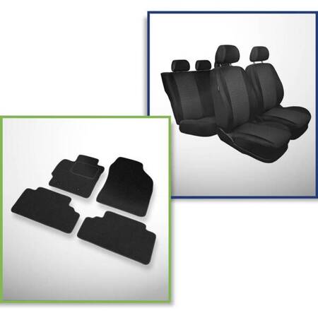 Conjunto: tapetes de feltro + capas feitas sob medida para Toyota Auris Hatchback (2007-2012) – Practic