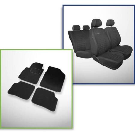 Conjunto: tapetes de veludo (5 portas) + capas feitas sob medida para Toyota Yaris I Hatchback, Sedan (1999-2005) – Elegance P-4