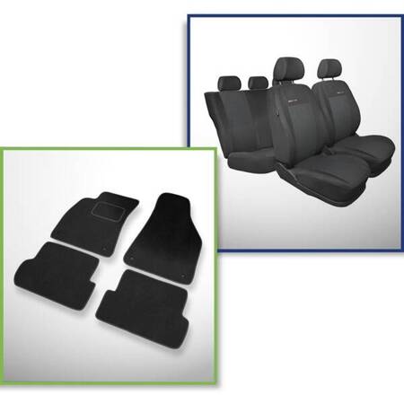 Conjunto: tapetes de veludo + capas feitas sob medida para Audi A4 B6 Avant, Limousine (2000-2004) – Elegance P-3