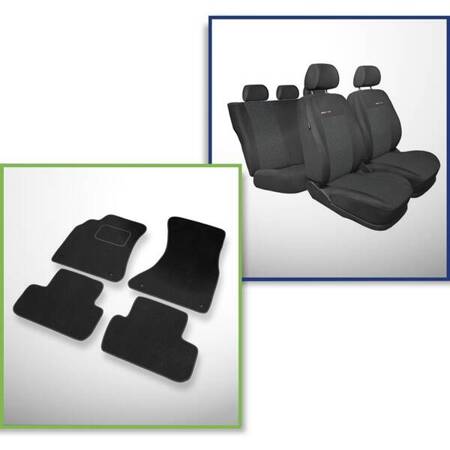 Conjunto: tapetes de veludo + capas feitas sob medida para Audi A4 B8 Avant, Limousine (2008-2015) – Elegance P-1