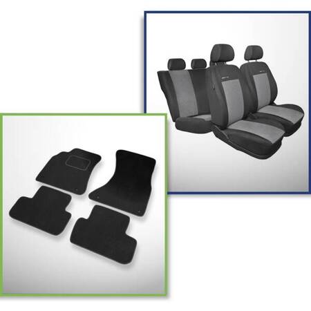 Conjunto: tapetes de veludo + capas feitas sob medida para Audi A4 B8 Avant, Limousine (2008-2015) – Elegance P-2