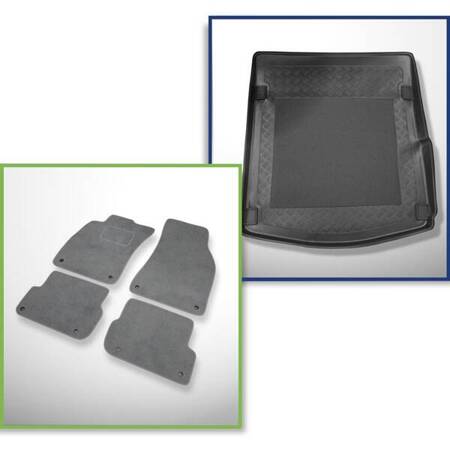 Conjunto: tapetes de veludo + capas feitas sob medida para Audi A6 C6 (2004-2006) - também para a versão Quattro