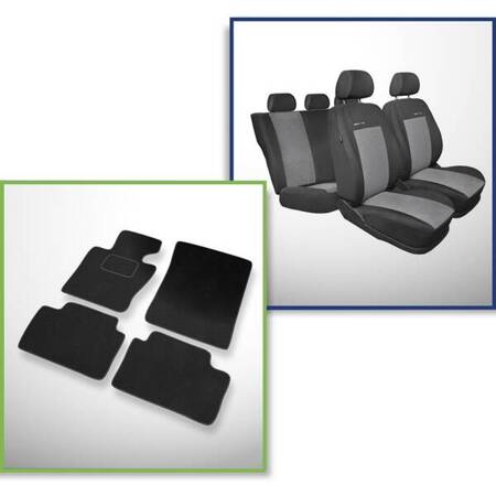 Conjunto: tapetes de veludo + capas feitas sob medida para BMW X3 SAV (2003-2010) – Elegance P-2