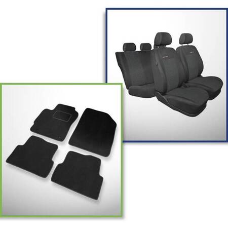 Conjunto: tapetes de veludo + capas feitas sob medida para Chevrolet Aveo III T300 Sedan (2011-2018) – Elegance P-1