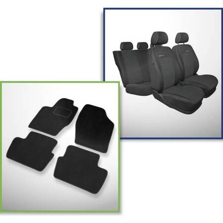 Conjunto: tapetes de veludo + capas feitas sob medida para Citroen C4 I Hatchback (2004-2010) – Elegance P-1