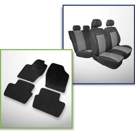 Conjunto: tapetes de veludo + capas feitas sob medida para Citroen C4 I Hatchback (2004-2010) – Elegance P-2