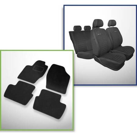 Conjunto: tapetes de veludo + capas feitas sob medida para Citroen C4 I Hatchback (2004-2010) – Elegance P-4