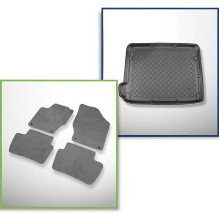 Conjunto: tapetes de veludo + capas feitas sob medida para Citroen C4 II (10.2010-03.2018)