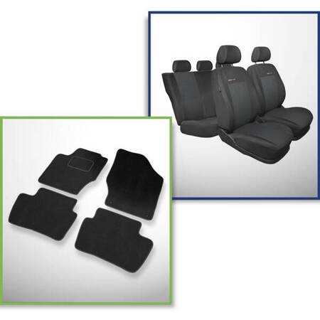 Conjunto: tapetes de veludo + capas feitas sob medida para Citroen C4 II Hatchback (2010-2018) – Elegance P-3