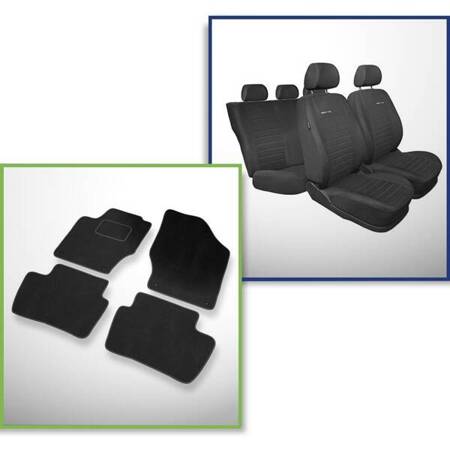 Conjunto: tapetes de veludo + capas feitas sob medida para Citroen C4 II Hatchback (2010-2018) – Elegance P-4