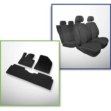 Conjunto: tapetes de veludo + capas feitas sob medida para Citroen C5 III Sedan, Tourer (2008-2017) – Elegance P-1