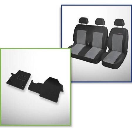 Conjunto: tapetes de veludo + capas feitas sob medida para Citroen Jumpy III Van (2016-....) – Elegance P-2