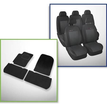 Conjunto: tapetes de veludo + capas feitas sob medida para Citroen Xsara Picasso Minivan (1999-2010) – Elegance P-3