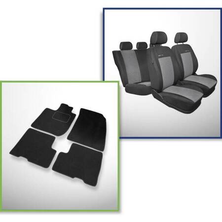 Conjunto: tapetes de veludo + capas feitas sob medida para Dacia Duster II SUV (2018-....) – Elegance P-2