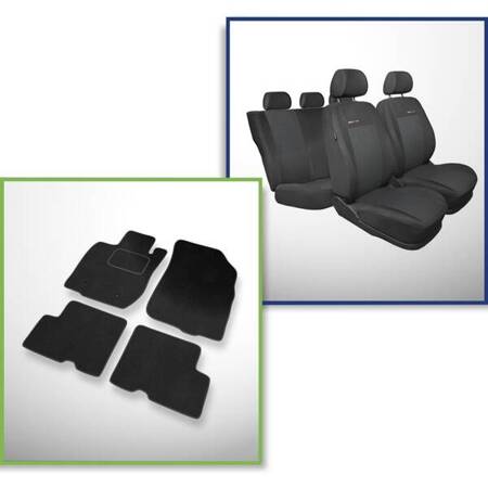 Conjunto: tapetes de veludo + capas feitas sob medida para Dacia Duster SUV (2010-2013) – Elegance P-3