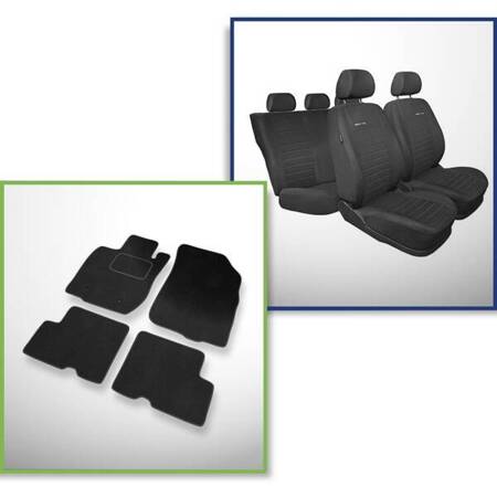 Conjunto: tapetes de veludo + capas feitas sob medida para Dacia Duster SUV (2010-2013) – Elegance P-4