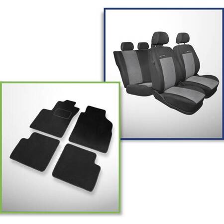 Conjunto: tapetes de veludo + capas feitas sob medida para Fiat 500 Hatchback (2012-2020) – Elegance P-2