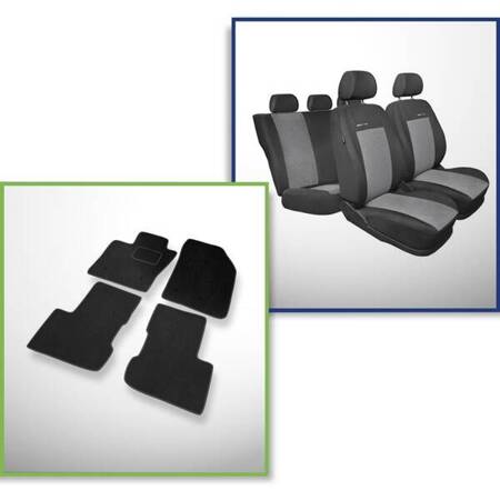 Conjunto: tapetes de veludo + capas feitas sob medida para Fiat 500X Crossover (2015-....) – Elegance P-2