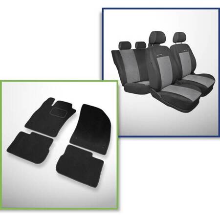 Conjunto: tapetes de veludo + capas feitas sob medida para Fiat Tipo Hatchback, Kombi, Sedan (2015-....) – Elegance P-2