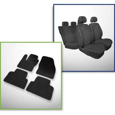 Conjunto: tapetes de veludo + capas feitas sob medida para Ford Kuga I SUV (2008-2012) – Elegance P-1