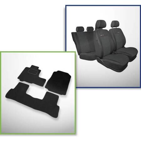 Conjunto: tapetes de veludo + capas feitas sob medida para Honda CR-V III SUV (2007-2012) – Elegance P-1