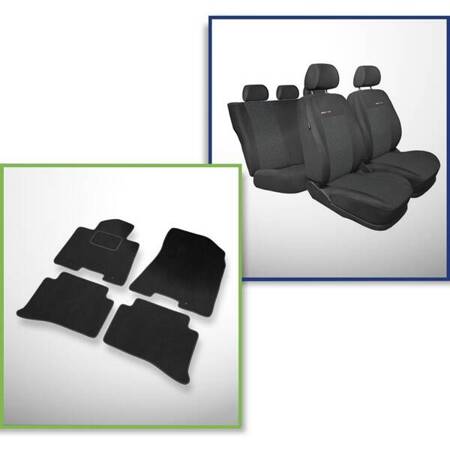 Conjunto: tapetes de veludo + capas feitas sob medida para Hyundai Tucson III SUV (2015-2020) – Elegance P-1