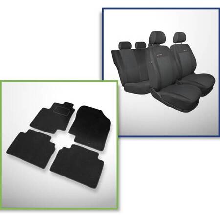 Conjunto: tapetes de veludo + capas feitas sob medida para Hyundai i20 Hatchback (2008-2014) – Elegance P-3