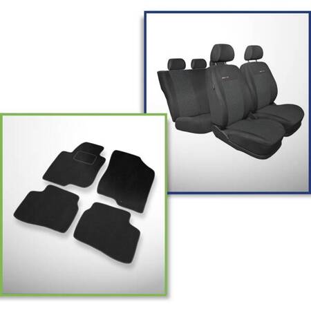 Conjunto: tapetes de veludo + capas feitas sob medida para Kia Ceed I Hatchback, Kombi (2006-2012) – Elegance P-1