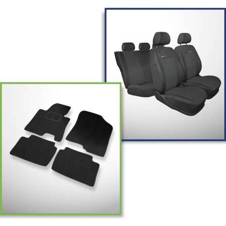 Conjunto: tapetes de veludo + capas feitas sob medida para Kia Ceed II Hatchback, Kombi (2012-2018) – Elegance P-1