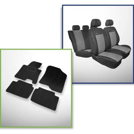 Conjunto: tapetes de veludo + capas feitas sob medida para Kia Ceed II Hatchback, Kombi (2012-2018) – Elegance P-2