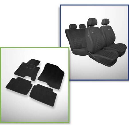 Conjunto: tapetes de veludo + capas feitas sob medida para Kia Ceed II Hatchback, Kombi (2012-2018) – Elegance P-4