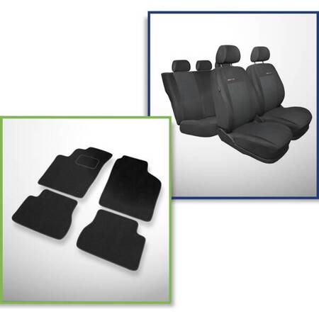 Conjunto: tapetes de veludo + capas feitas sob medida para Kia Picanto I Hatchback (2004-2010) – Elegance P-3