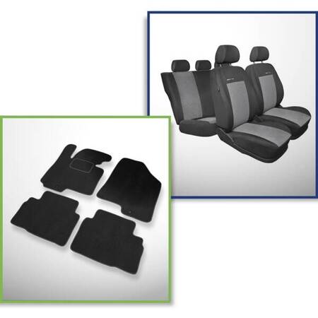 Conjunto: tapetes de veludo + capas feitas sob medida para Kia Sportage III SUV (2010-2016) – Elegance P-2